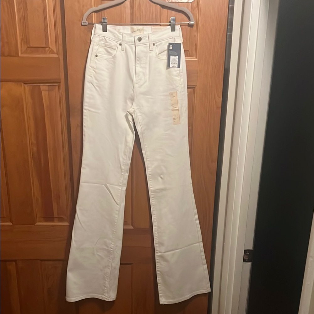 Women's White Long Flare Jeans